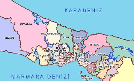 İstanbul hizmet bölgeleri haritası